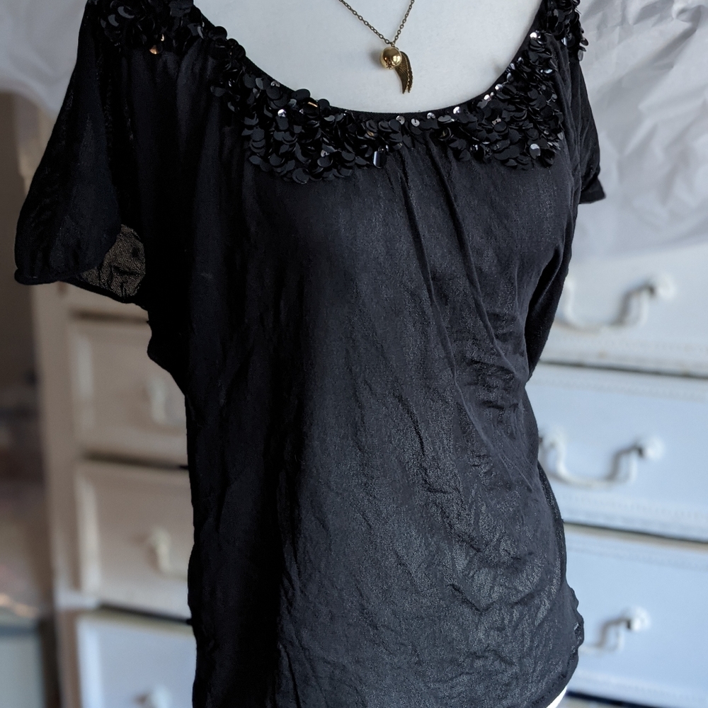 NWOT size large The Limited sheer black top